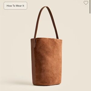 J.Crew Berkeley Brown Bucket Bag in Leather and Suede